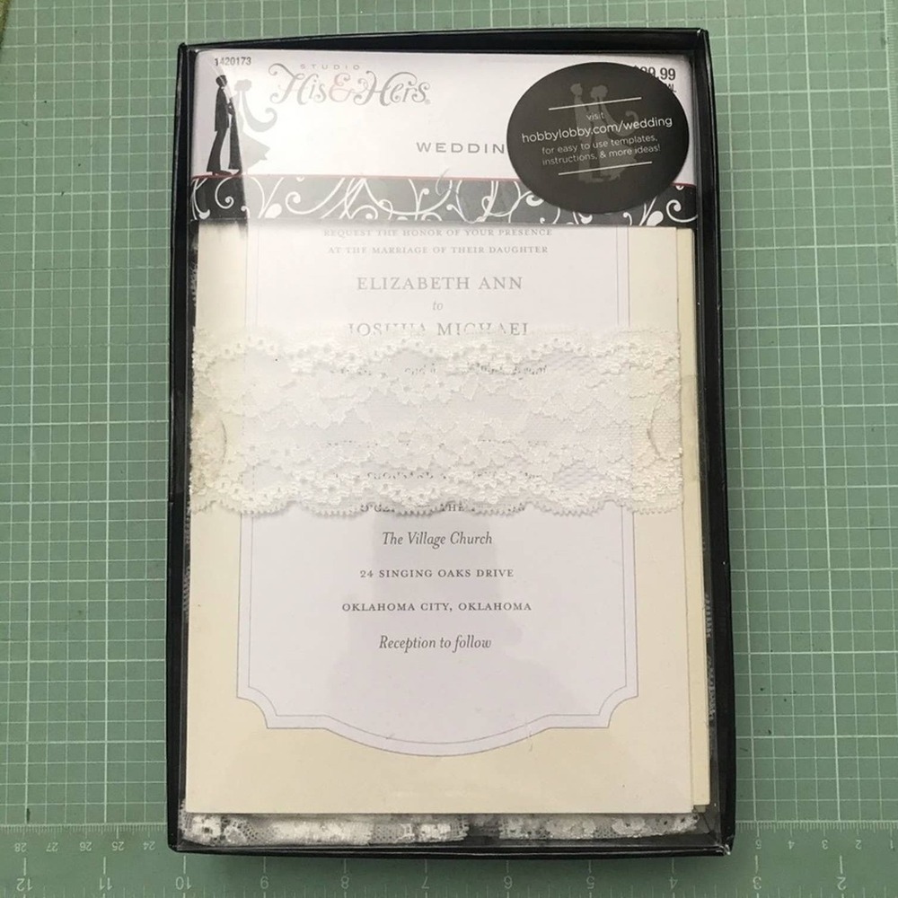 Wedding Invitations Ivory Lace 25 Count DIY Ready to Print